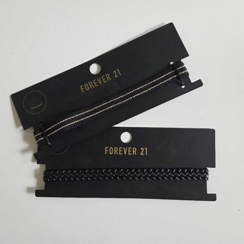Forever 21 Choker Necklaces Set Of 2 Black